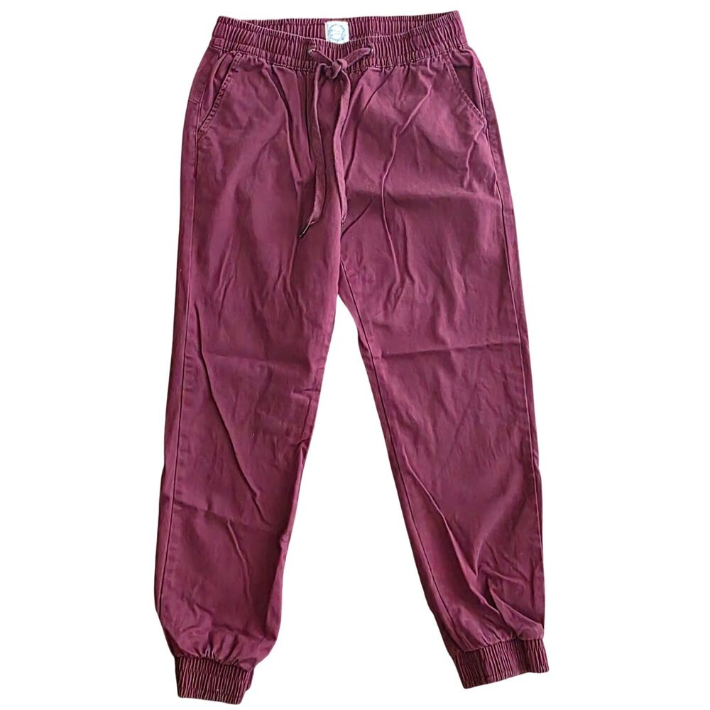 Blue Rain Burgundy Drawstring Elastic Waist Jogger Pants Size Medium